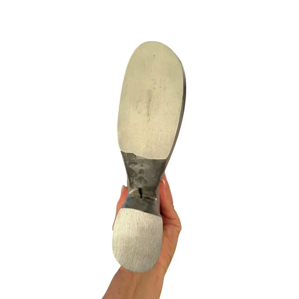 Carmen Lunares Aluminum Platform Shoe Bookend Sculpture Handmade Hand-finished